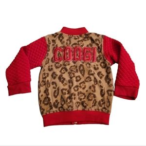 Vintage Y2K Coogi leopard animal print funky zip up track jacket